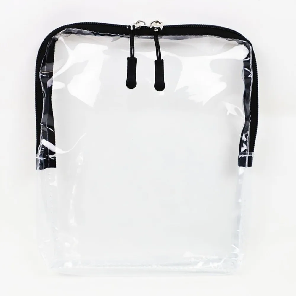 حقيبة تخزين متينة وشفافة للسفر من مادة PVC لتنظيم المكياج بسعة كبيرة مع حقيبة أدوات الزينة بسحاب