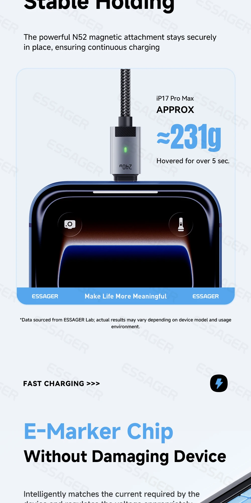 Essager USB C Cable 240W Magnetic USB Type C Cable PD 5A Fast Charging Data Cord For iPhone 17 Macbook Pro Xiaomi Huawei Samsung