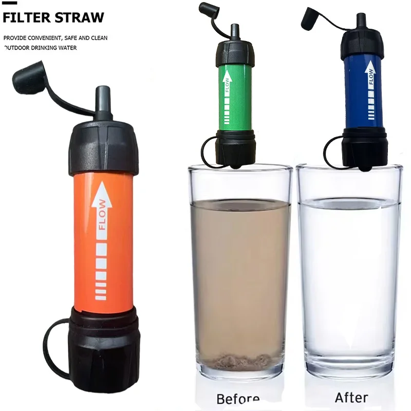 

Emergency Survival & Camping Outdoor Portable Water Filter for Hiking - Emergency & Disaster Purifies Water Source On-The-Go