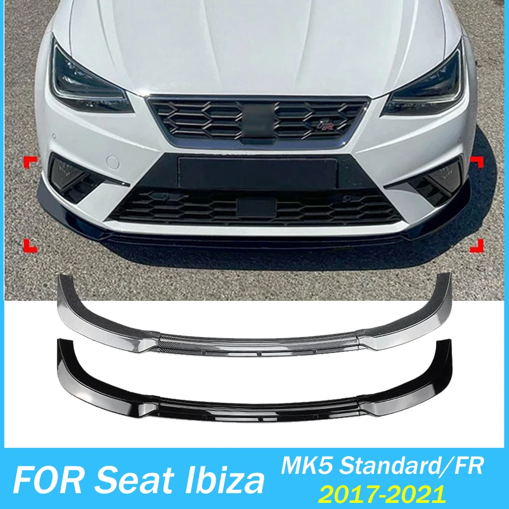 

Front Bumper Splitter Lip for Seat Ibiza Standard MK5 / FR MK5 2017- 2021 Canard Lower Spoiler Diffuser Guard Body Kit Cover