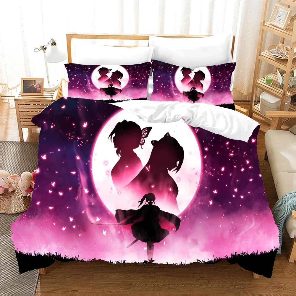 Fashion 3D Print Anime Ghost Killing Blade Bedding Sets Duvetcover Set With Pillowcase Twin Full Queen King Bedclothes Bed Linen