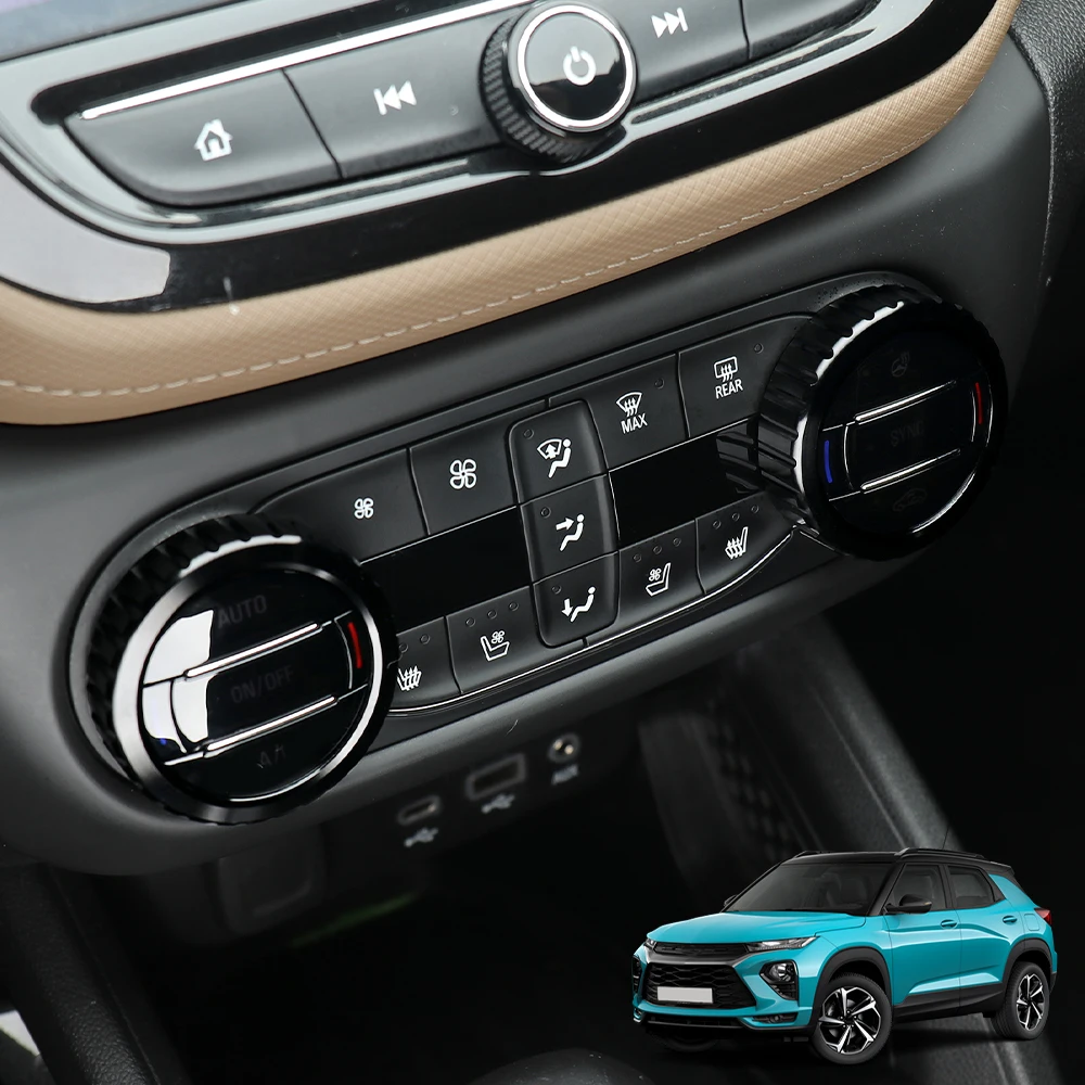 

For Chevrolet Trailblazer 2021-2025 LHD RHD Aluminum Alloy Air Conditioner Switch Knob Cover Trim Interior Car Decor Accessories