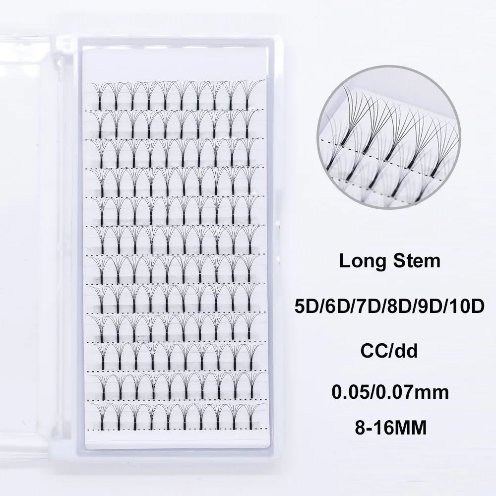 

Long Stem CC/dd Curl Premade Fans Lash 5D/6D/7D/8D/9D/10D Volume Lash Professional Handmade Soft False Eyelash Extension Makeup