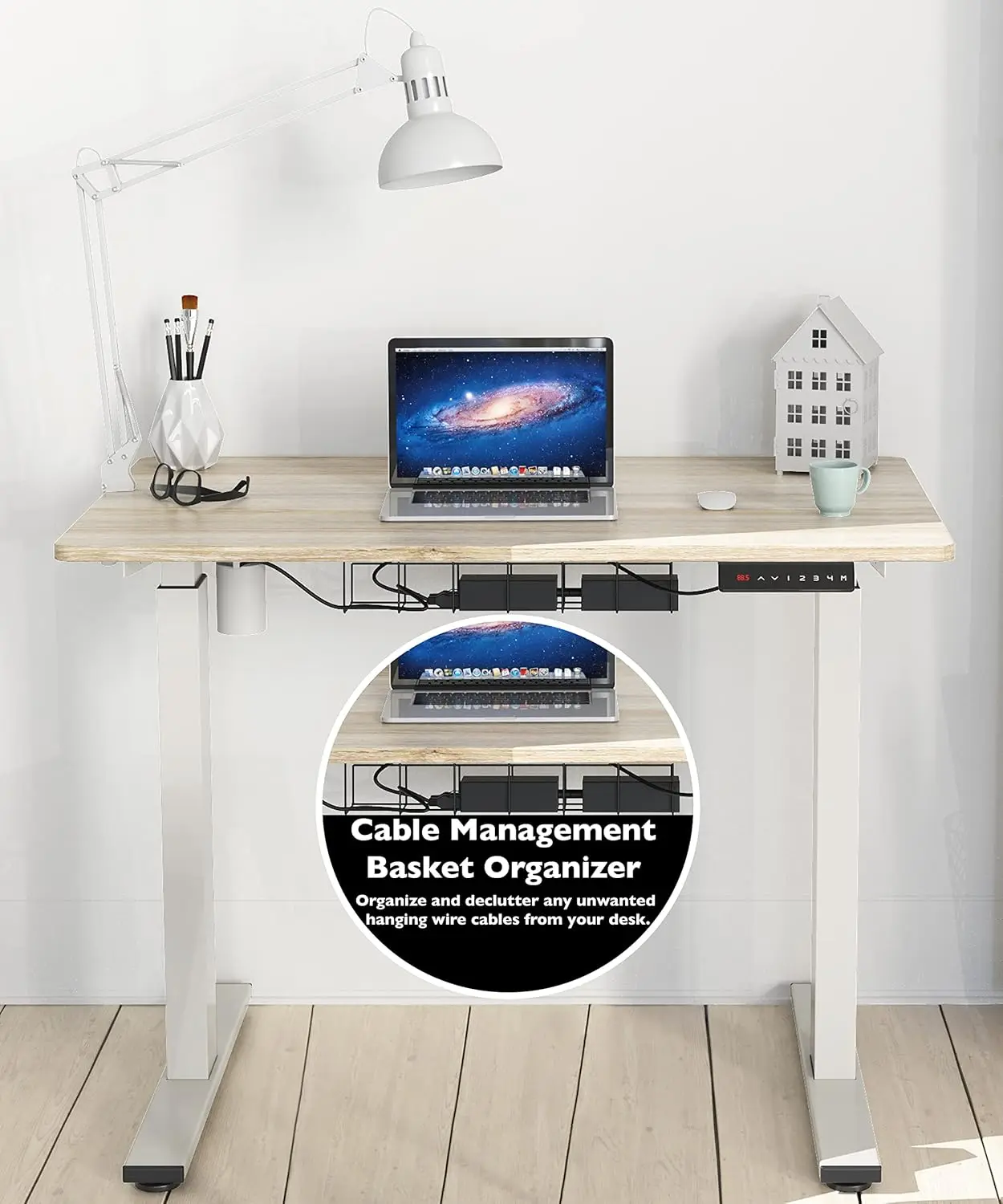 

Memory Preset Electric Height Adjustable Standing Desk, 40 x 24 Inches, Maple