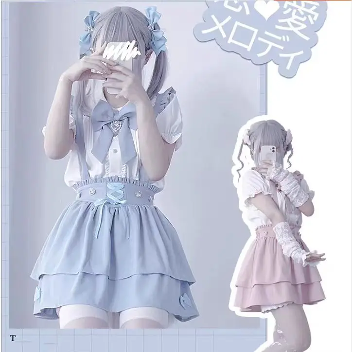 Chemises Kawaii Lolita pour femmes, chemisier de style japonais mignon Y2K, chemise élégante à manches longues, chemise de bureau décontractée pour dames, chemise esthétique