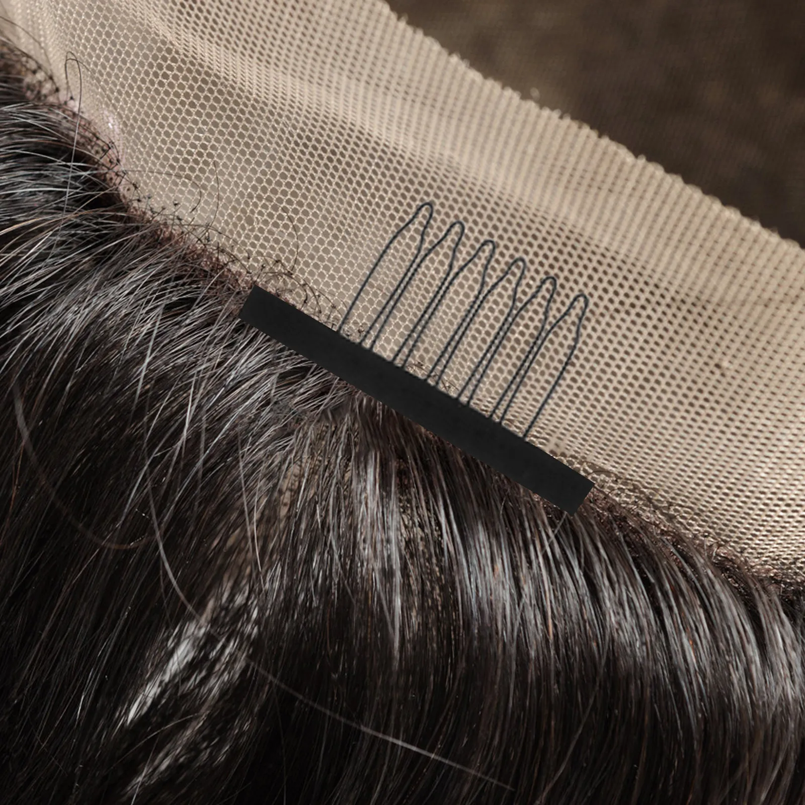 12Pcs Snap Comb Clip Net Style Steel Tooth for Lace Front Wigs Hairpieces Sewable Salon Mask Tool Easy Adjustable Fit