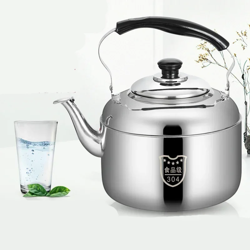 

Чайник из нержавеющей стали, индукционная плита, газовый свисток с плоским дном, большая емкость, бытовой газовый плюс суповый горшок, звучащий чайник