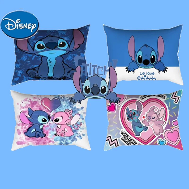 

Kawaii Disney Stitch Pillowslip Cartoon Home Decor 30x50cm Pillowcase Bedding Supplies Pillow Cover Cushion Case Kids Gift