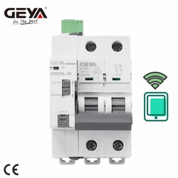 GEYA GRD9L-W Wifi MCB Recloser Din Rail Auto Circuit Breaker Recloser 2P MCB 6KA Smart MCB 2P 16A 25A 40A 63A 220V 400V