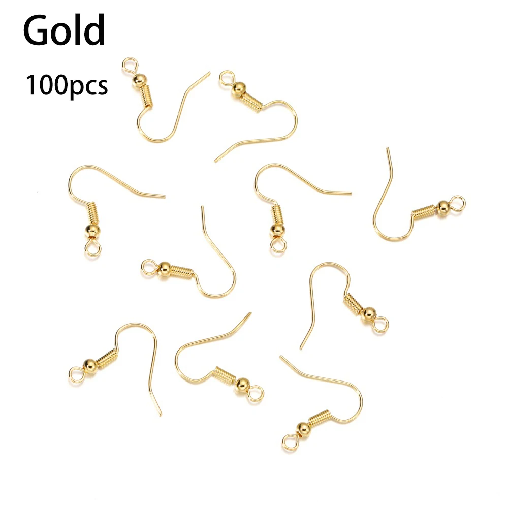 100/300 Stks/partij Hypoallergene Oorbelhaak Kit Mixkleur Oordraden Vishaken Open Springringen Oordopjes Voor Diy Sieraden Maken