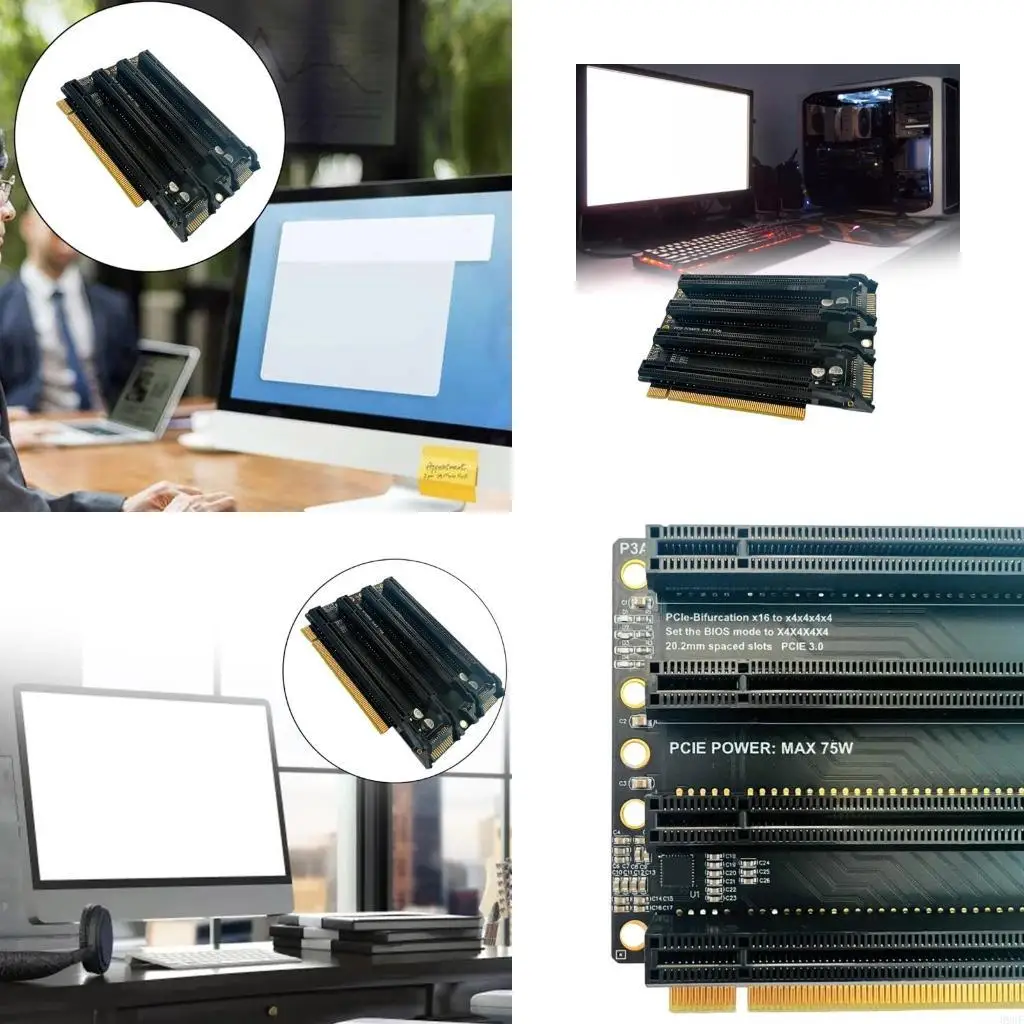 

896F PCIe-Bifurcation x16 to x4x4x4x4 PCIE3.0 x16 1 to 4 Gen3 Expansion Card Adapter