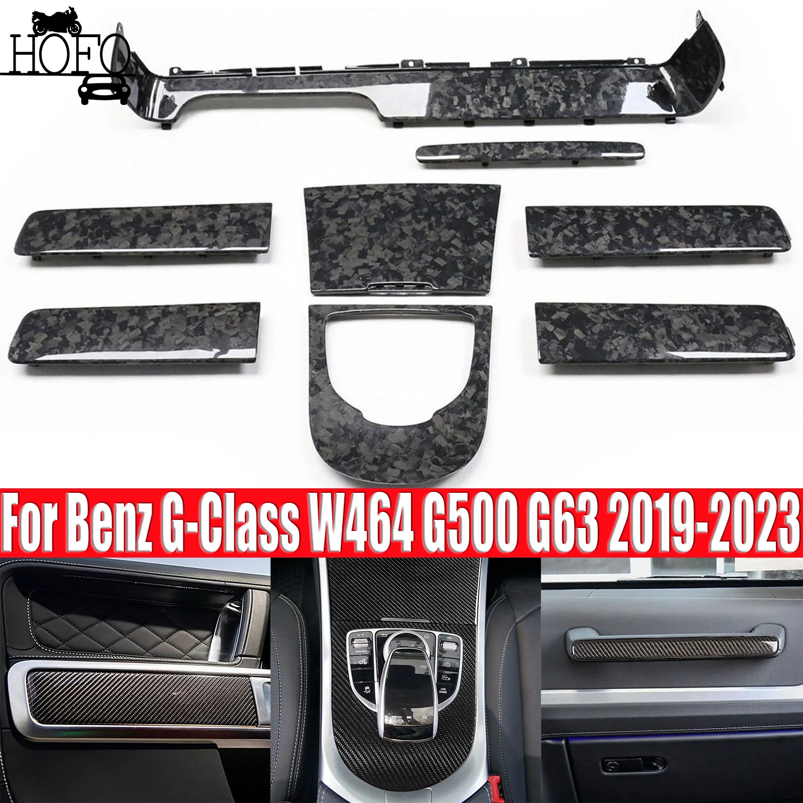 Forged Pattern  interior covers 10pcs for Mercedes G-class 2019-2023 W463 W464 G500 G63