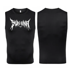 Graphic Sleeveless Compression Shirt for Men Summer Athletic Quick Dry Stretchy Tank Tops Gym Workout Running Vest Baselayers