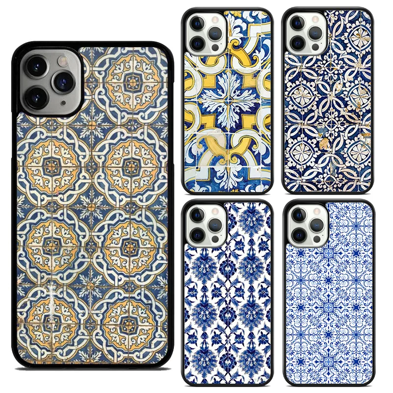 Portuguese Tiles Soft Phone Case For iPhone 16 15 SE2020 14 Max 6 7 8 Plus 11 12 13 Pro Max Mini Phone Cover coque Fundas