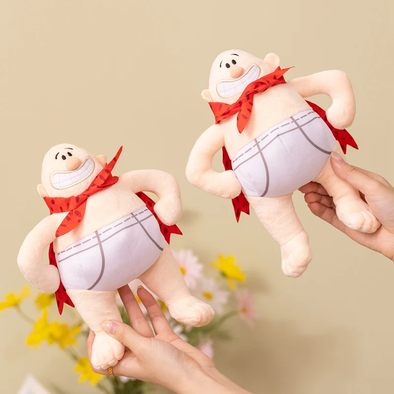 21cm Kawaii Human Shape Plush Doll Soft Bald Figure with Red Cape & Underpants Lovely Stuffed Toy Birthday Gift Boys Girls Kids