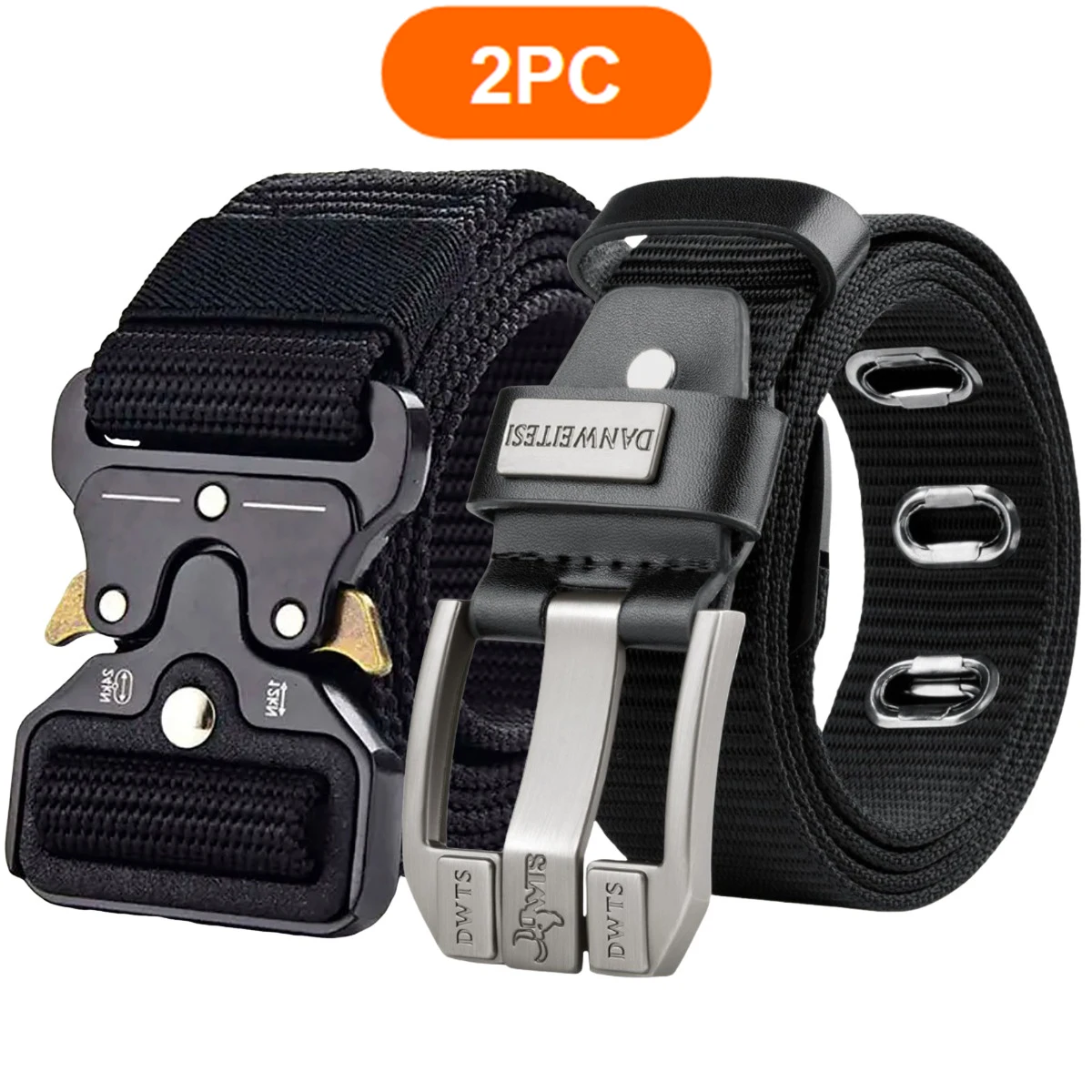 

2PC， An easy to wear sports men's belt, suitable for casual men to pair with jeans or casual pants, practical and affordable