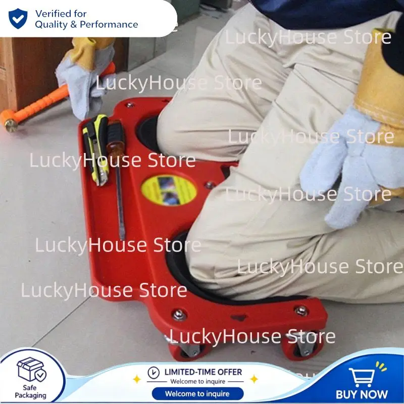 Knee Pads for Construction Work, Wear‑Resistant Knee Cushion With Universal Wheels for Tile Laying, Cement & Masonry Work