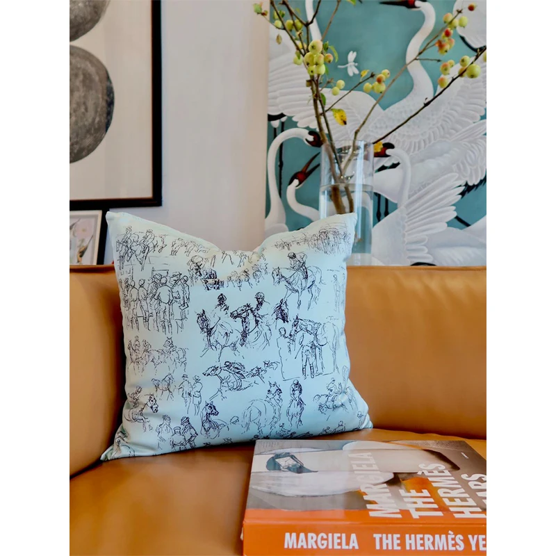 

Подушка-спинка Rinoart Vintage с ручной росписью, имитирующая шелк, для дивана, гостиной, в европейском стиле, для домашнего декора