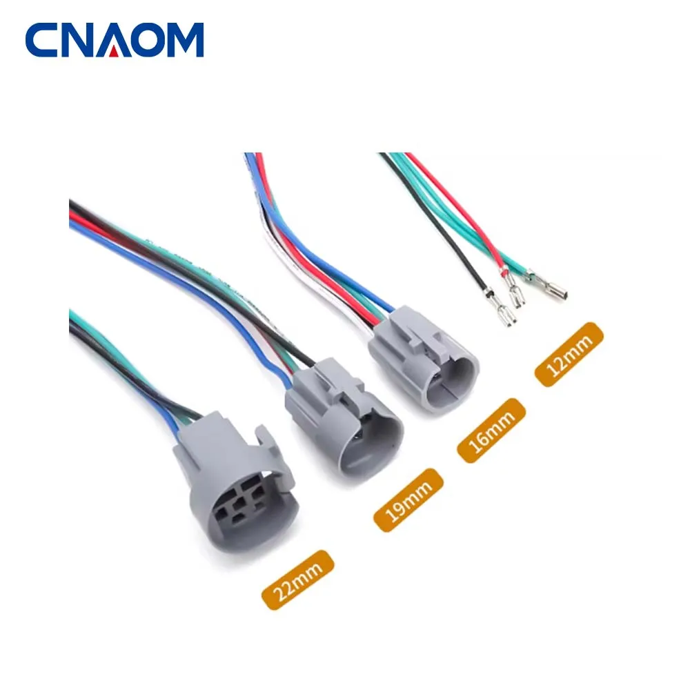 

16mm 19mm 22mm Metal Button Switch Socket Connector Cable Socket For Metal Push Button Switch Wiring 5Wires