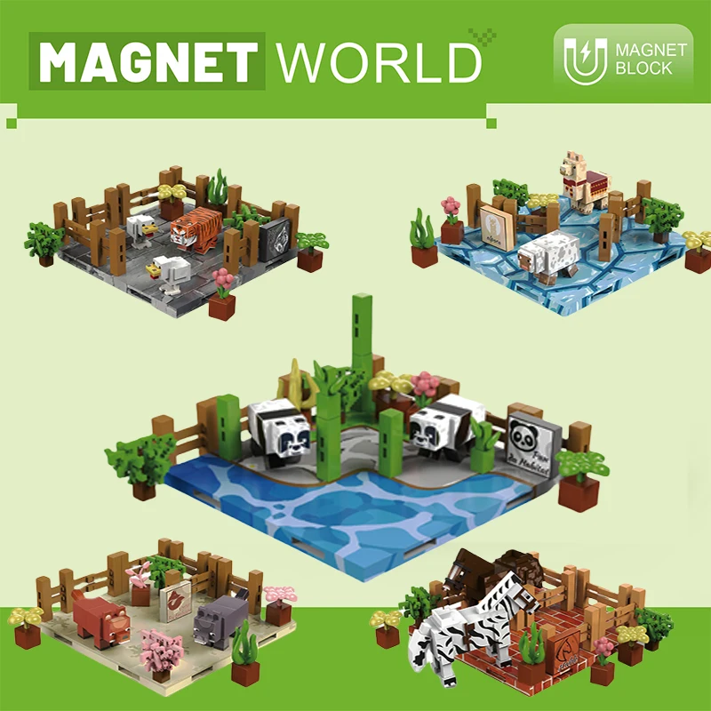 

Animal Magnetic Building Blocks World Magnetic Set for Ages 3+ DIY Models Children's Dry Montessori Sensory Toys Gifts