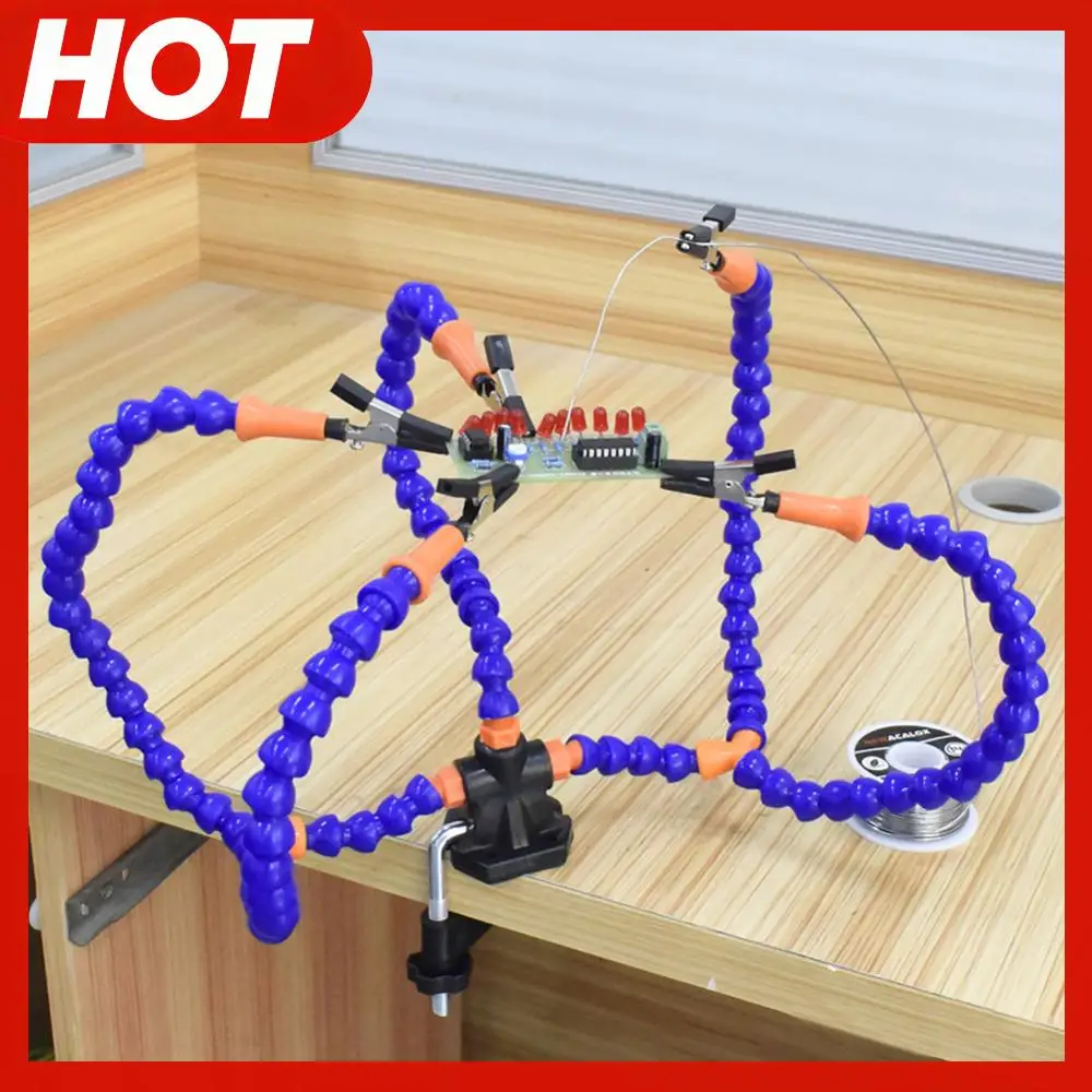 

Держатель печатной платы 3-кратная лупа со светодиодной подсветкой, руки помощи, пайка, регулируемый зажим для работы по чтению/плата ПК/сварки