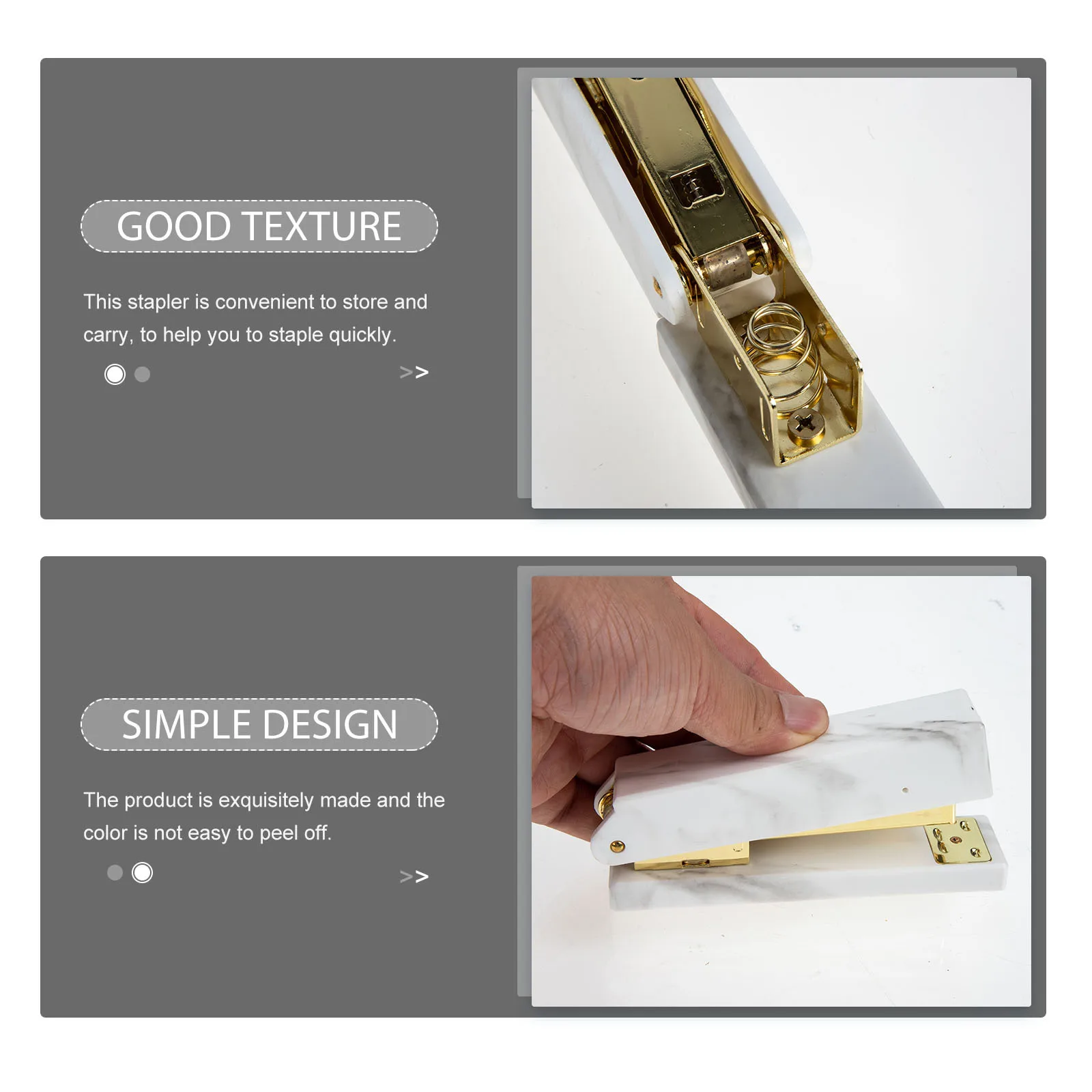 Golden Stapler Professional Office Accessory Compact Portable Desk Tool Exquisite Colorfast Home School Travel