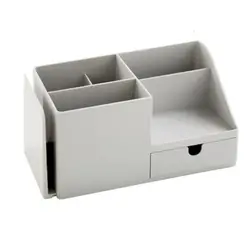 ABS Plastic Multi-Function Desktop Organizer Storage Box For Pen Pencil Stationery, Cosmetic Mobile Phone Remote Control Holder