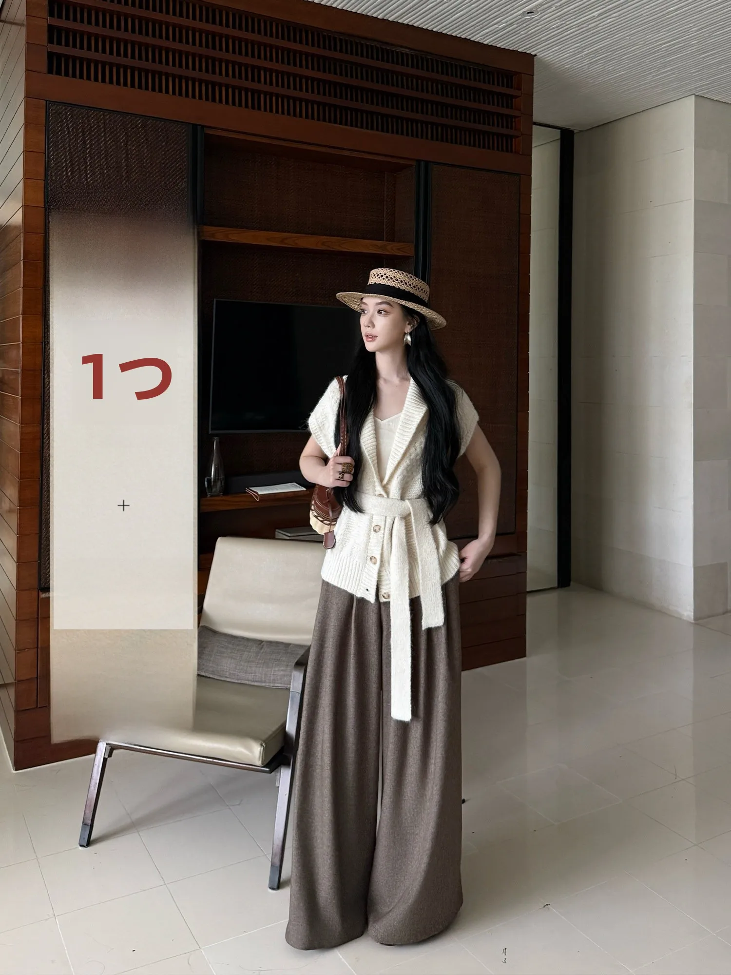 

Женский вязаный шерстяной кардиган на раннюю весну, свободный крой, V-образный вырез, повседневная верхняя одежда в стиле Paris Class Hour