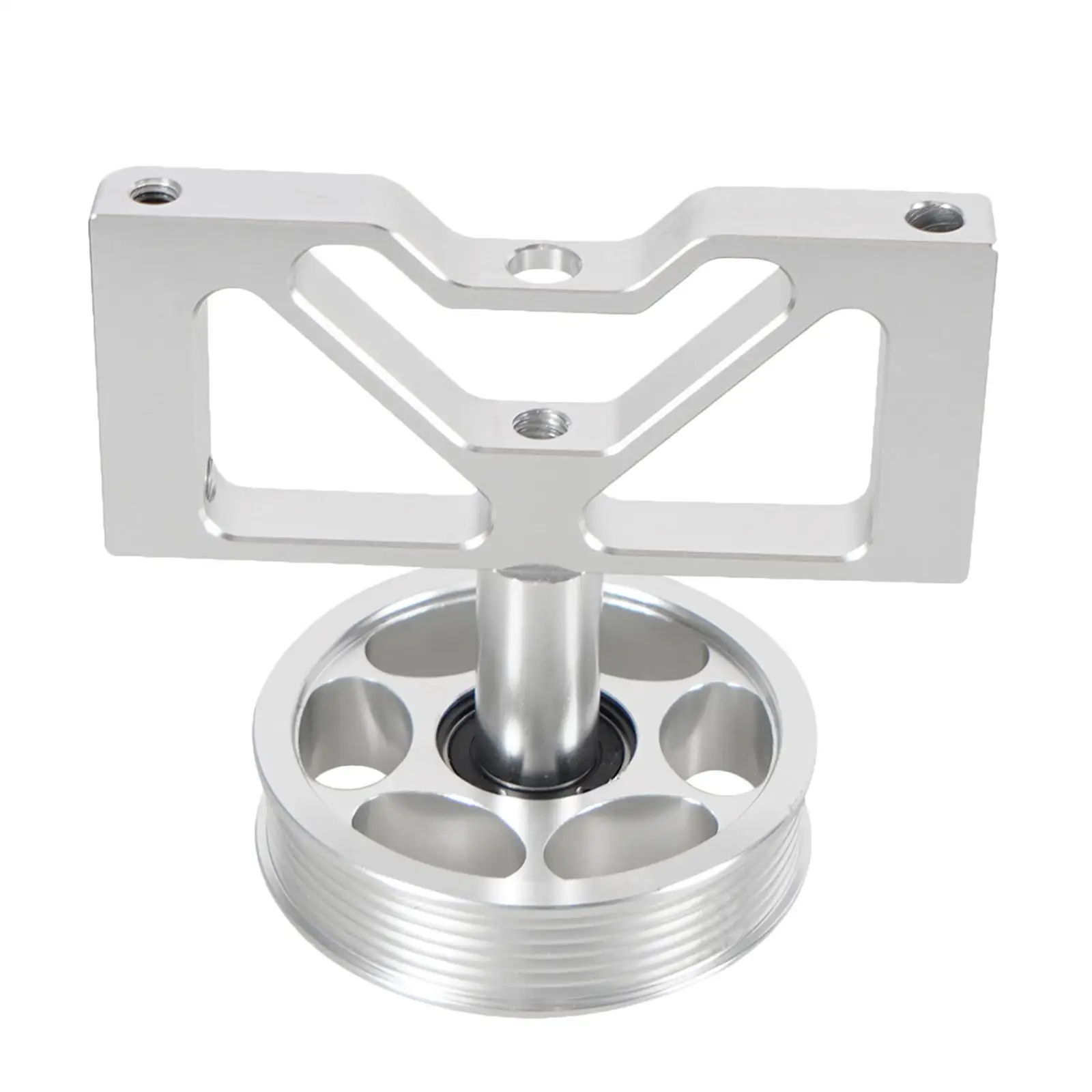 Billet Competition Air Pump Idler Bracket Replaces with Pulley Car Fit for Ford 5.0 lighter pulley, heavy duty