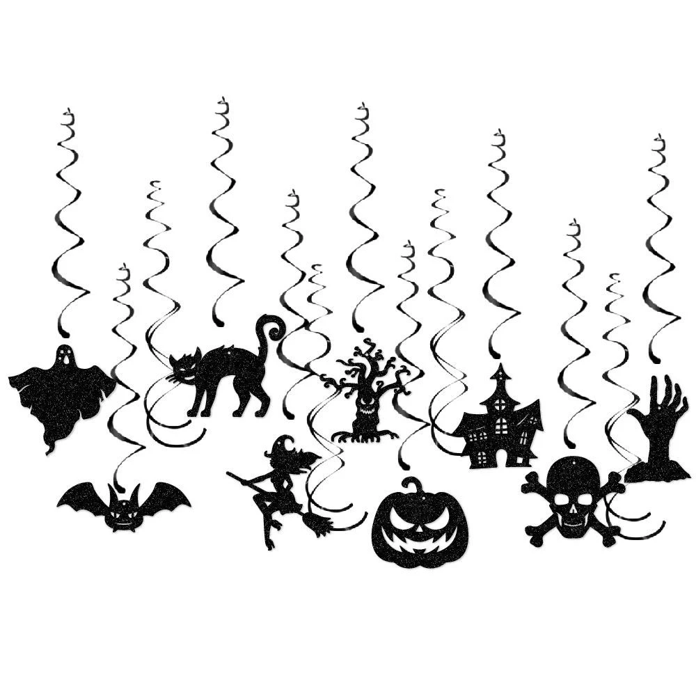 Halloween Banner Girlande Kürbis Geist Fledermaus Wirbel Decke hängen Ornament glücklich Halloween Dekoration Hoilday Party liefert – Detail 3