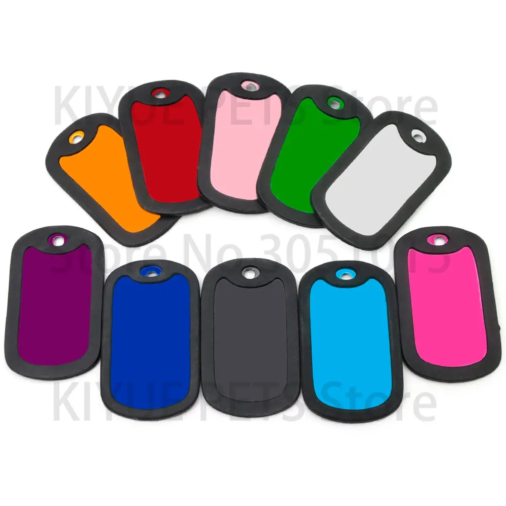 Wholesale 100 Pcs Man Military ID Tag Personalized Dog ID Tag Customized Custom Engraved Cat Pet Name Phone Aluminum