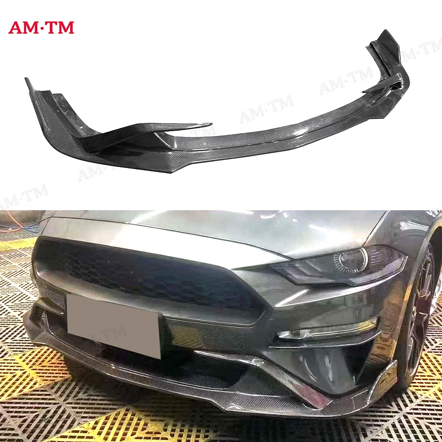 

Карбоновый сплиттер переднего бампера, накладка на бампер, диффузор для Ford Mustang 2018-2019, элементы обвеса