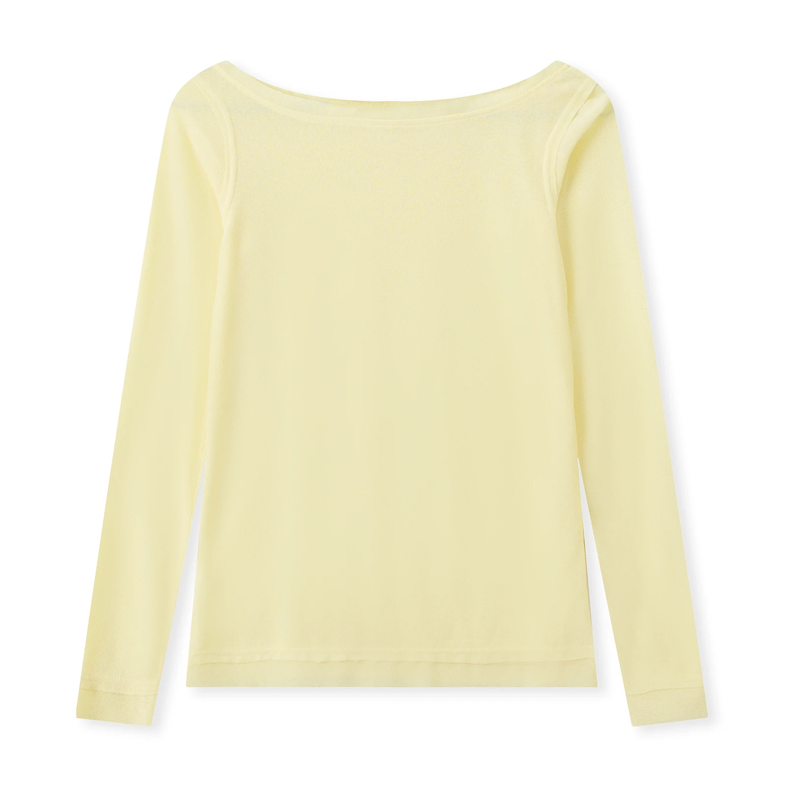 تي شيرت نسائي بأكمام طويلة وقصة ضيقة وأنيق بلون سادة ورقبة دائرية وأكمام طويلة للخريف #2