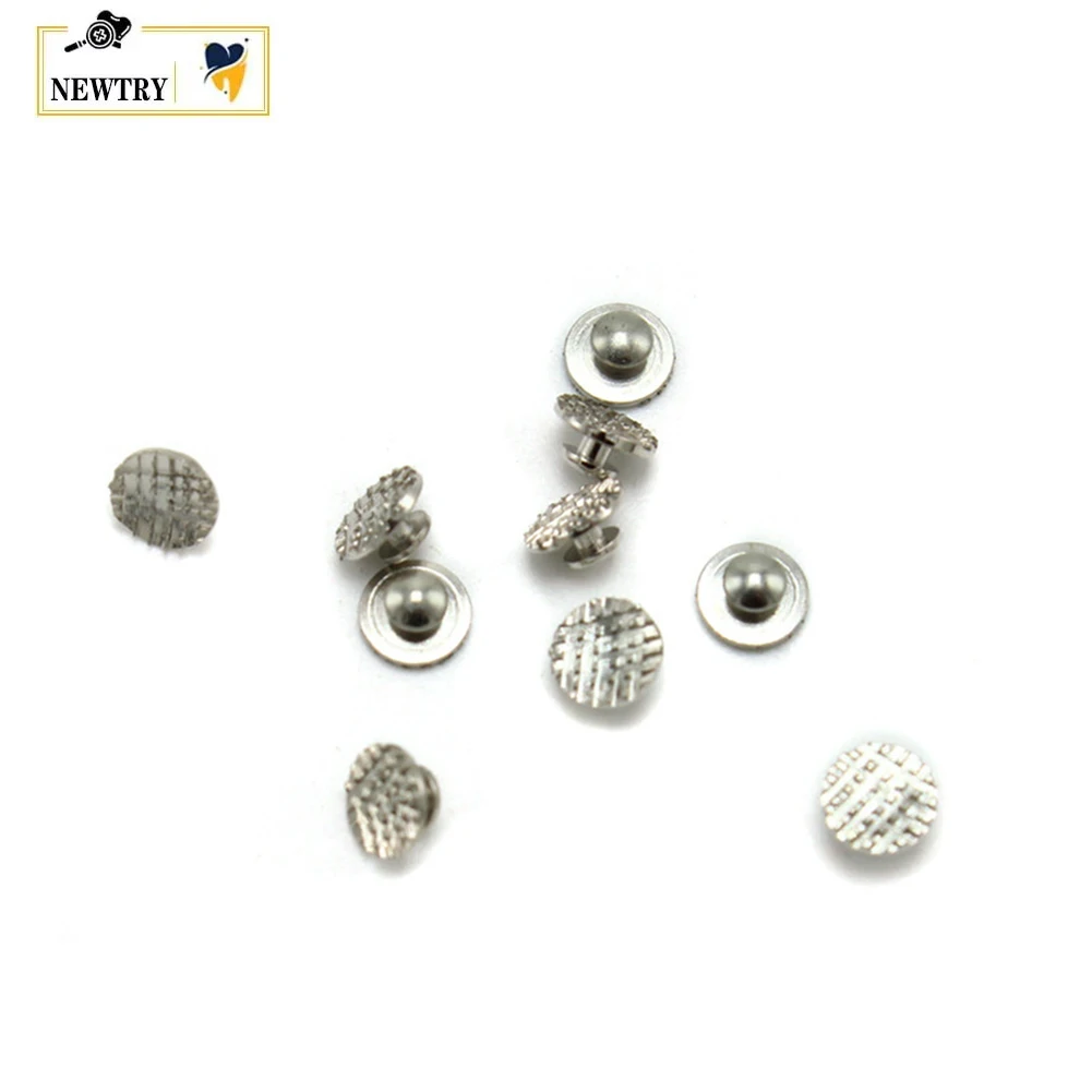 

20/50Pcs Dental Orthodontic Lingual Button Metal Round Mesh Base Bondable Monoblock Buttons Dentist Clinic Bracket Traction Hook