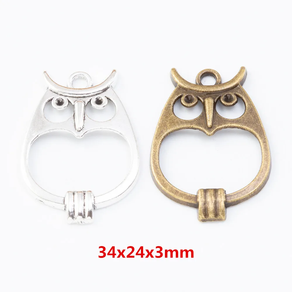 

20pieces (owl) vintage zinc alloy charm metal pendant DIY jewelry discovery making accessories 019