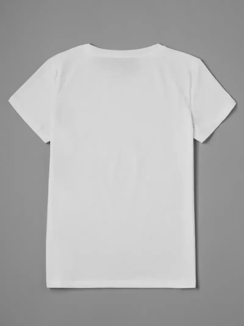 Kerst eend printpatroon T-shirt in normale stijl Vakantieseizoen Dames schattig kerstcadeau T-shirt met ronde hals en korte mouwen