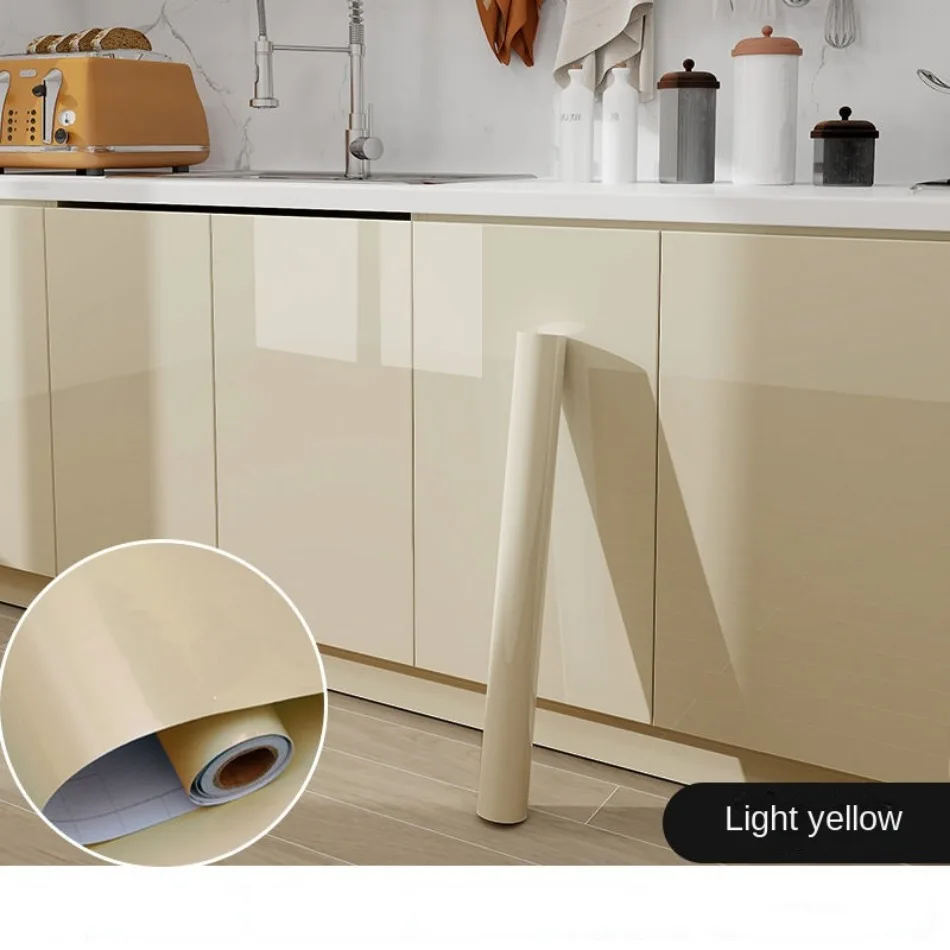 Pearlescent Baking Paint Self Adhesive Waterproof PVC Wallpaper Furniture Kitchen Cabinets Door Oil Proof Thick Stickers Muebles