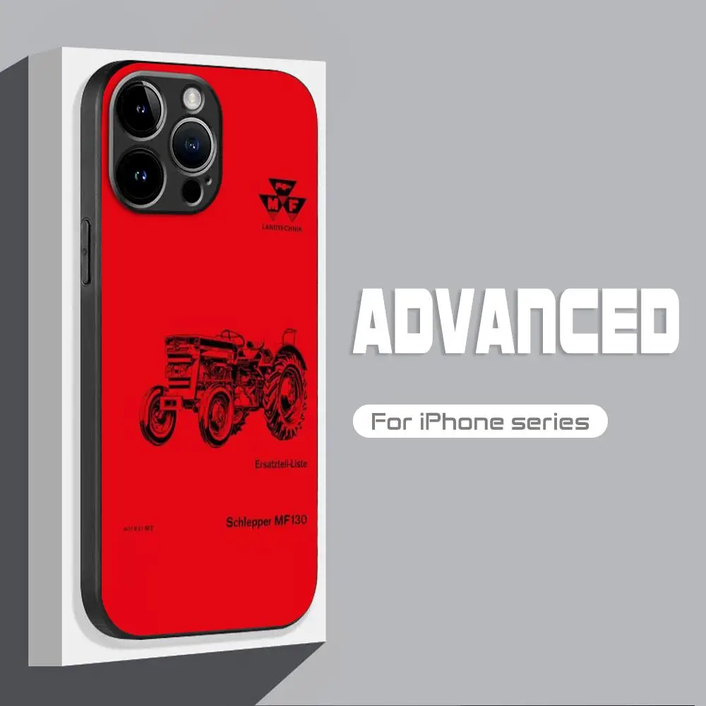 red-Massey Ferguson tractor Phone Case For iPhone 15 14 13 12 11 X XR XS XSMAX 8 7 Plus Mini Pro Max Soft Black Phone Cover