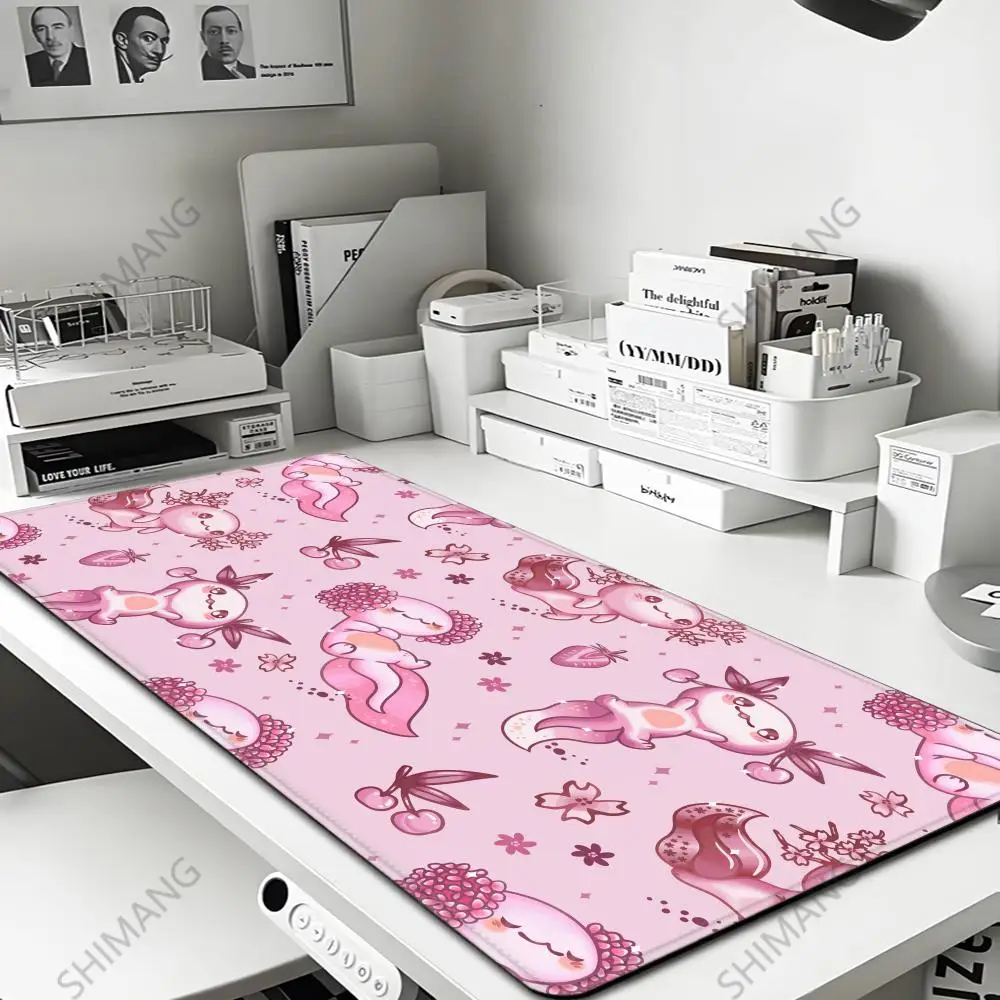 

Cute Axolotl Design Aesthetic Large Gaming Mouse Pad Office Desk Mat Computer Keyboard Pad Nonslip Office Desk Decor Accessories