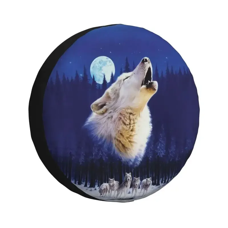 Wolf Roar Spare Tire Cover for Jeep Honda Moon Animal Moonlight SUV RV 4WD Car Wheel Protectors Accessories 14