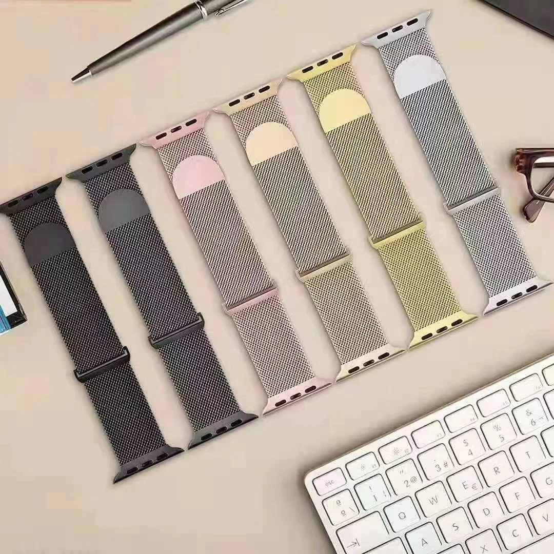 Bracelet à boucle milanaise pour Apple Watch Band, 10, 9, 8, 7, 46mm, 42mm, 45mm, 41mm, Ultra 49mm, Bracelet magnétique en métal, iWatch 6, 5, 4, SE, 44mm, 40mm