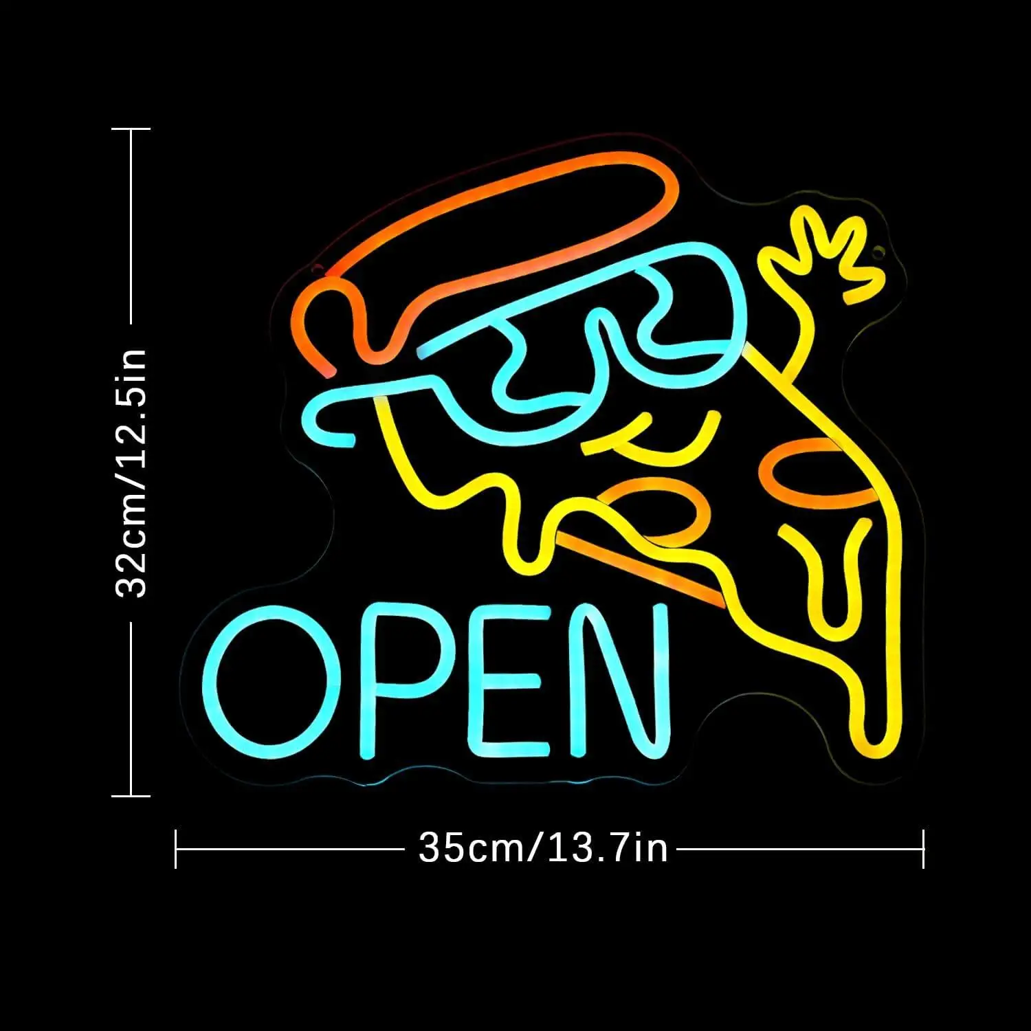 Pizza Open Neon Sign USB Dimmable Neon Lights for Pizza Shop Kitchen Store Party Fast Food Restaurant Decor Business Signs Gifts
