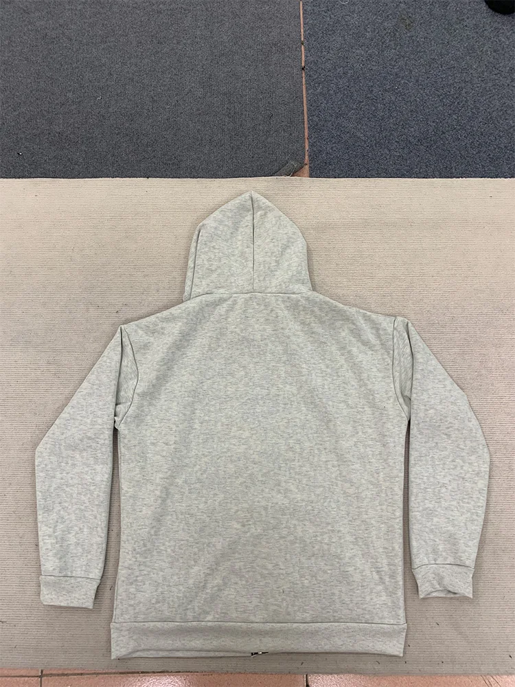 Herfst/Winter Luipaard Grijs Dubbelzijdig Rits Hoodie Mannen Casual High Street Warmte Hoodie Mannen Herfst Kleding 2025 Nieuwe