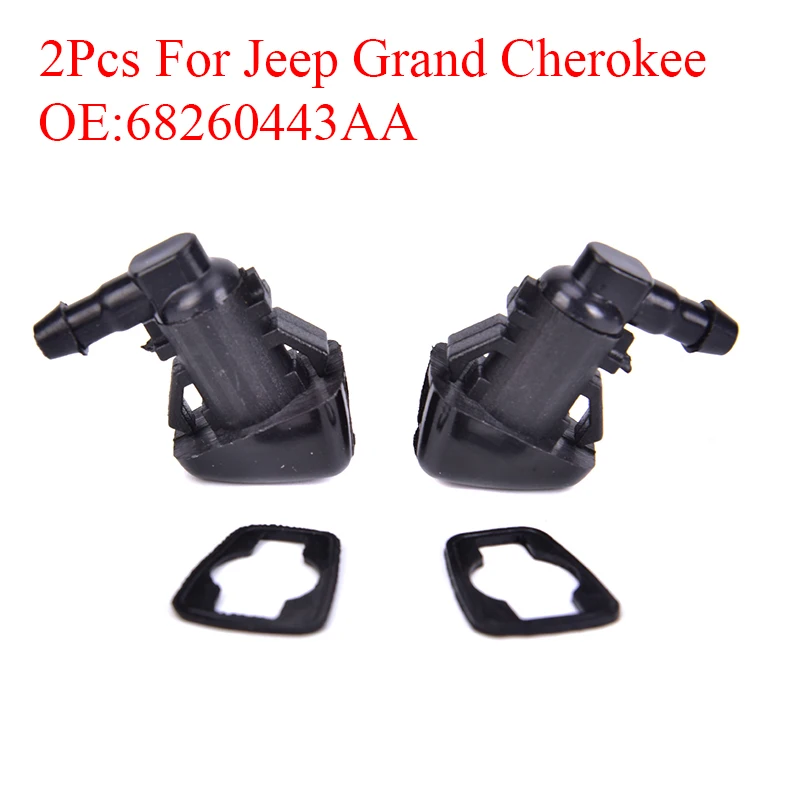 2pcs Windshield Wiper Washer Sprayer Nozzle For Jeep Grand Cherokee 68260443AA Replacement Accessories