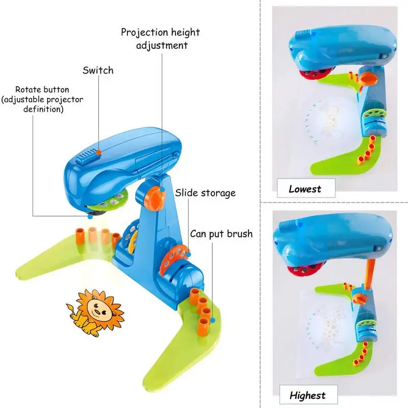 Multifunctional Projection Drawing Board Kids Toys Children Drawing Projector Toys Puzzle Projection Drawing Board Graffiti Toys