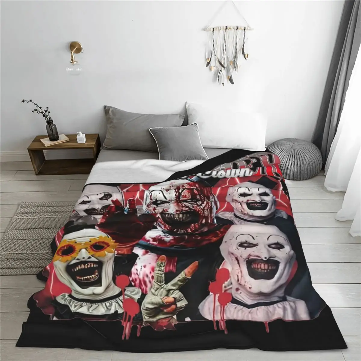 Terrifier Art The Clown Blankets Fleece Spring/Autumn Multi-function Super Warm Throw Blankets for Bed Couch Quilt