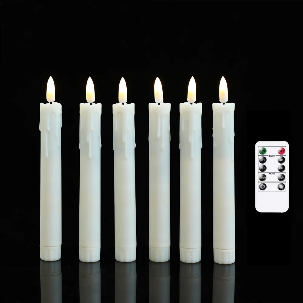 17.5 cm/16.5 cm Short Remote Control Battery OperateD LED Candles,Timer Flameless Wedding Christmas Decorative Window Candles