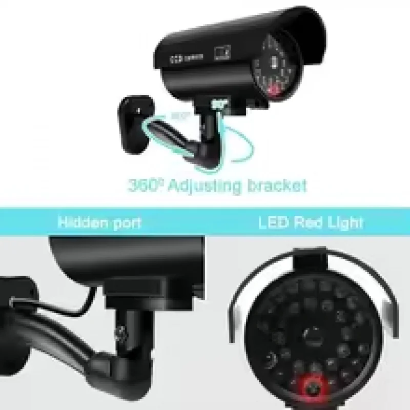 Simulation Fake Bullet Camera Dummy Cameras Outdoor LED Light Monitor Waterproof With Flashing Home Security Protection