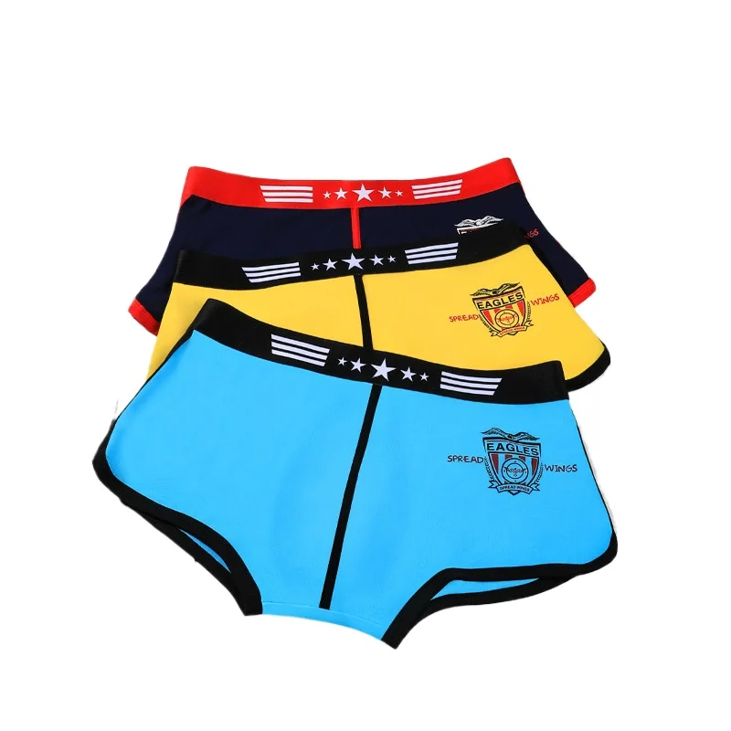 

3 пары мужских мягких хлопковых шорт-боксеров, дышащий комфортный комплект нижнего белья, спортивный дизайн, трусы-боксеры