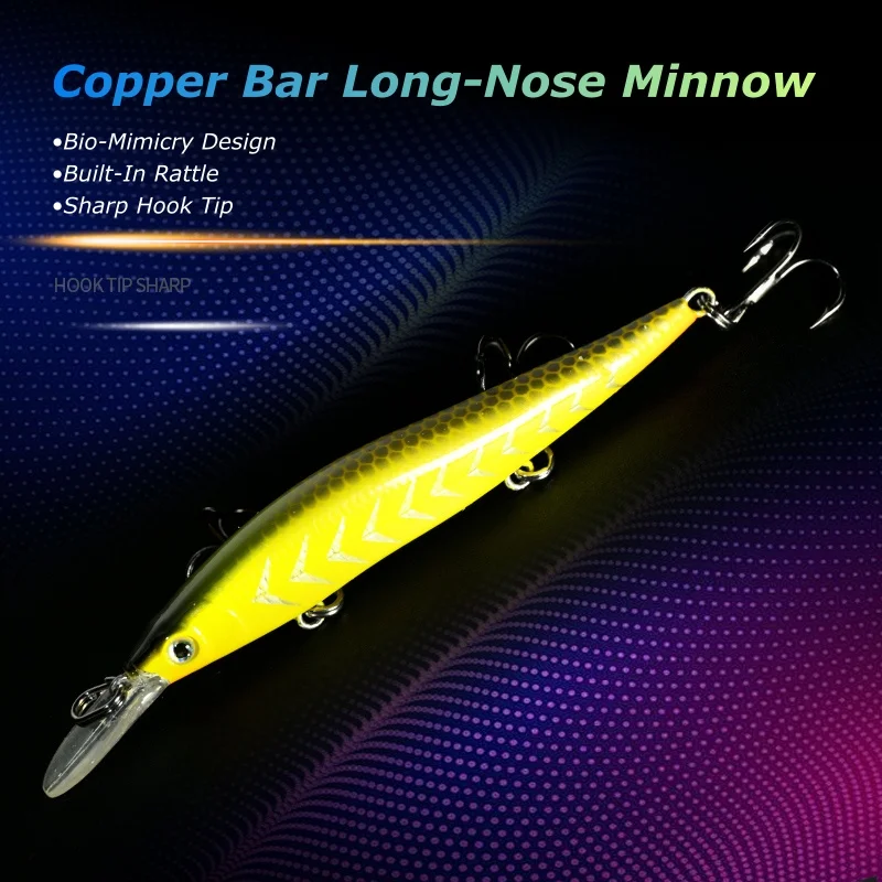 Long Lip Jerkbait with weight system Sinking Minow 5g Fishing Lure Wobbler Slow Diving Pesca Swimbait Noise System For Bass Pike